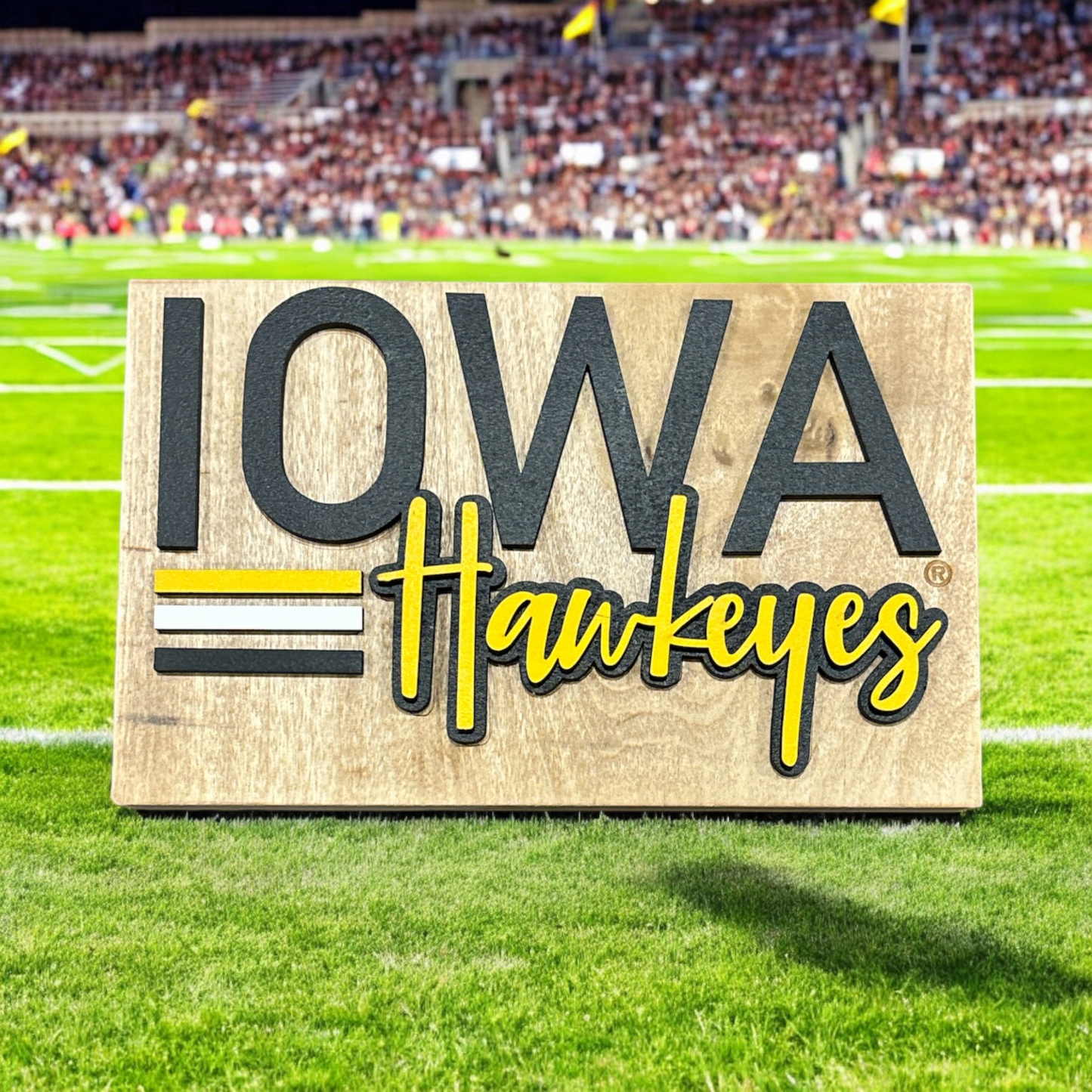 University of Iowa Wood Sign