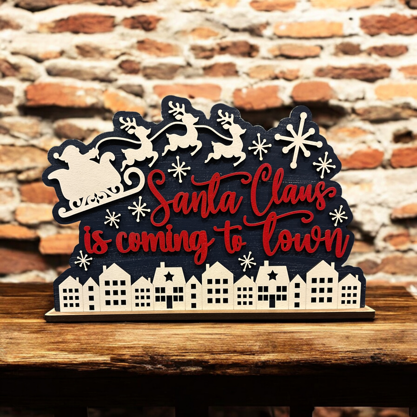 Santa Claus is coming to Town Shelf Sitter
