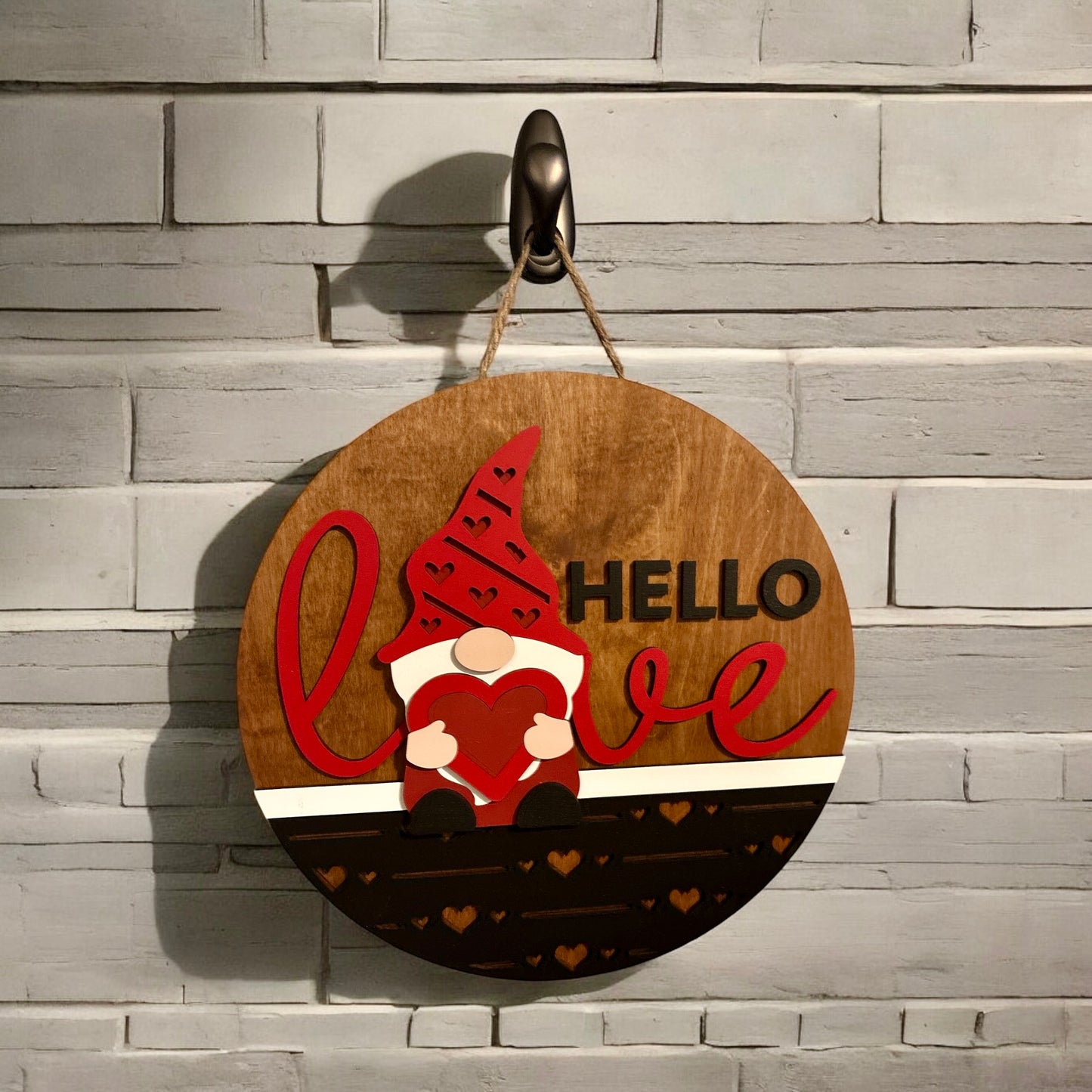 Hello Love Gnome Door Hanger