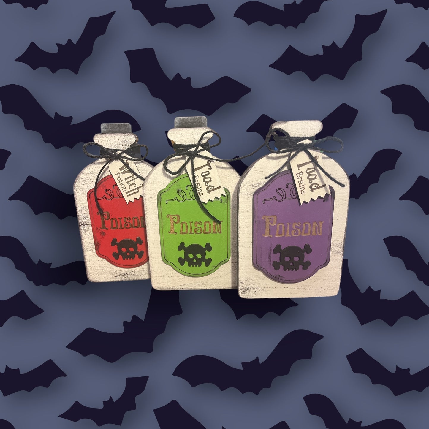 Wood Poison Halloween Decor Bottle