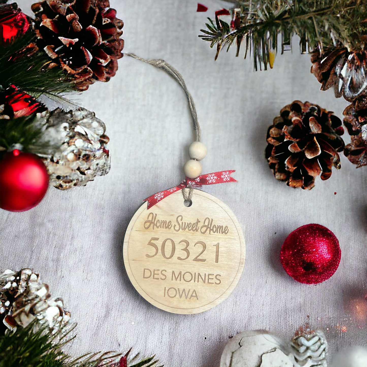 Zip Code Christmas Ornament