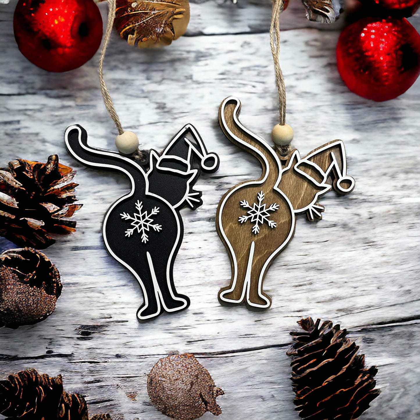 Cat Butt Christmas Ornaments