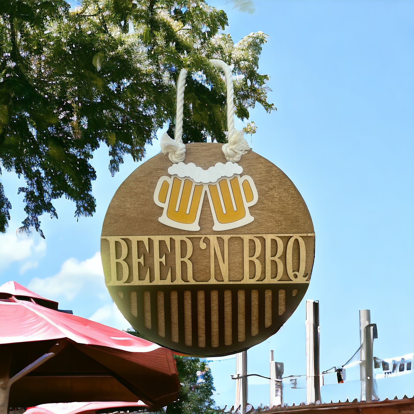Beer N BBQ Door Hanger