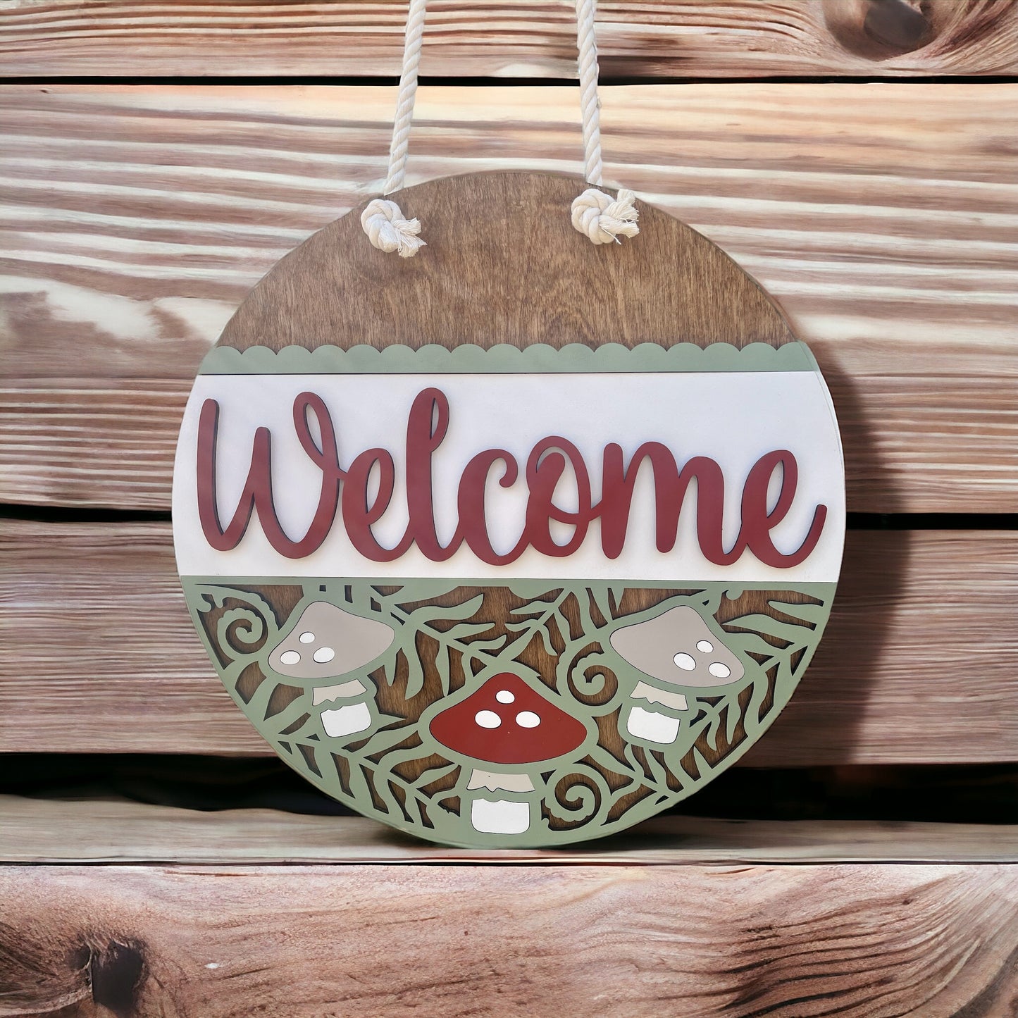 Welcome Mushroom Door Hanger