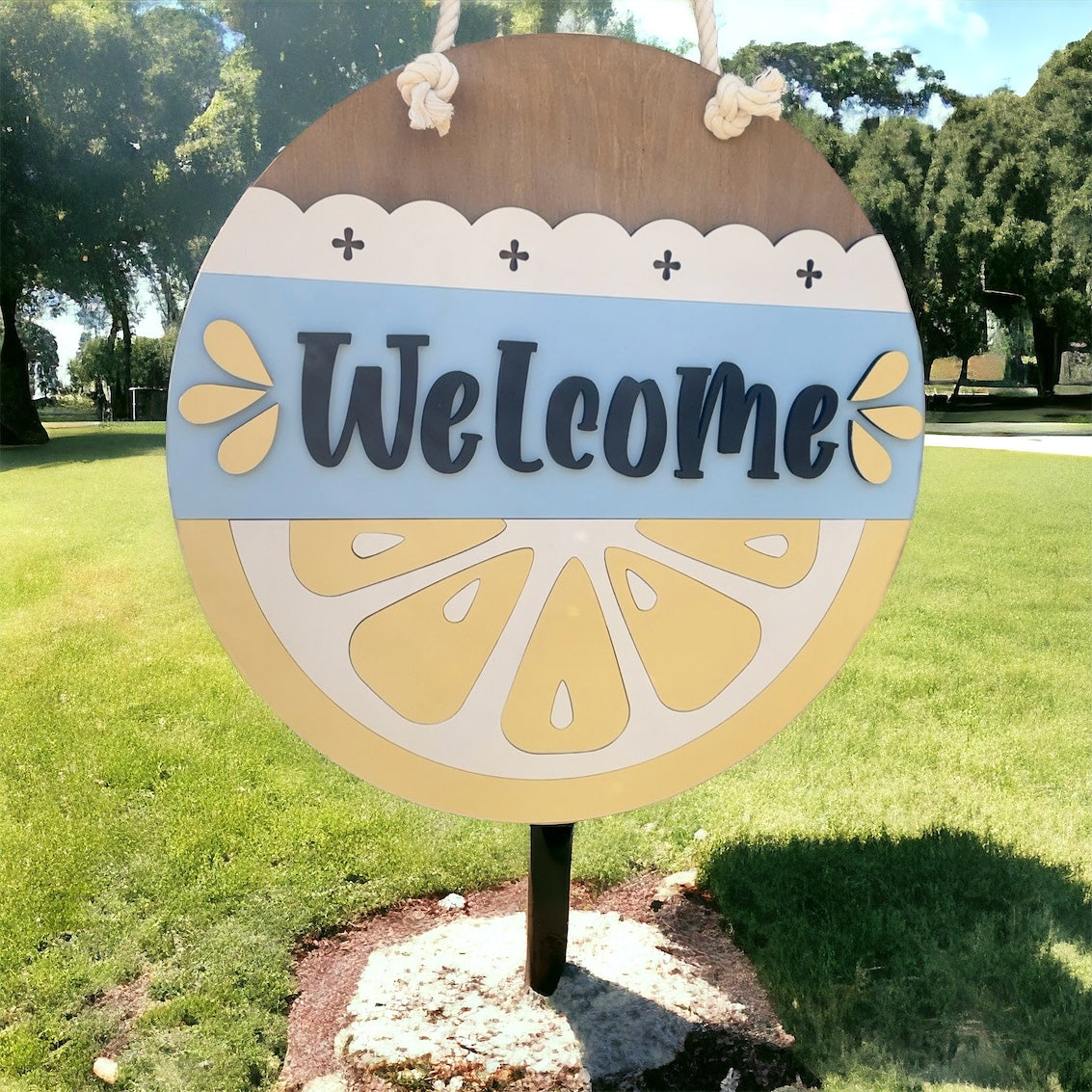 Welcome Lemon Door Hanger