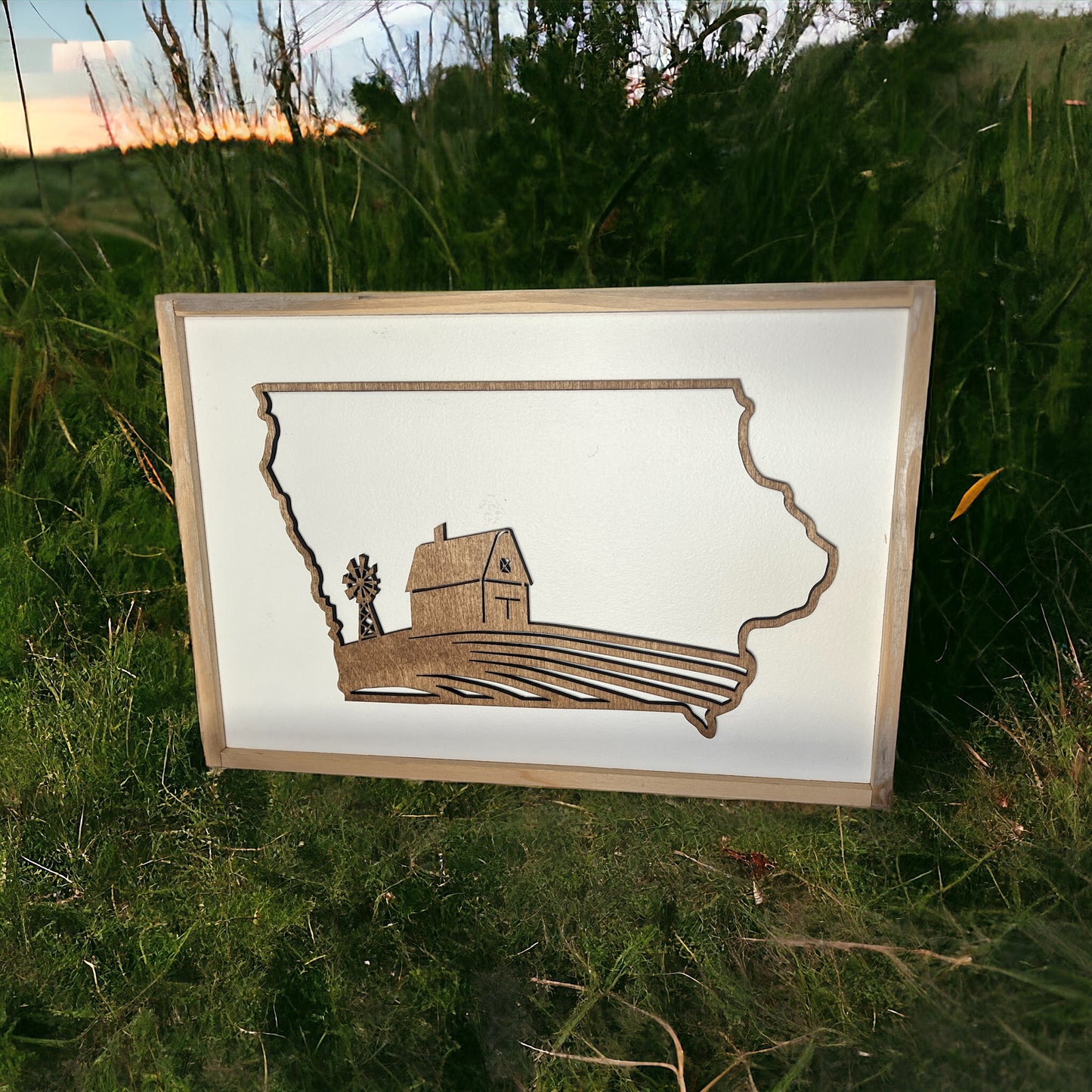 Iowa Barn & Fields Sign