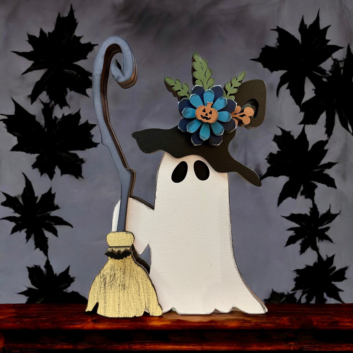 Ghost with Floral Witch Hat