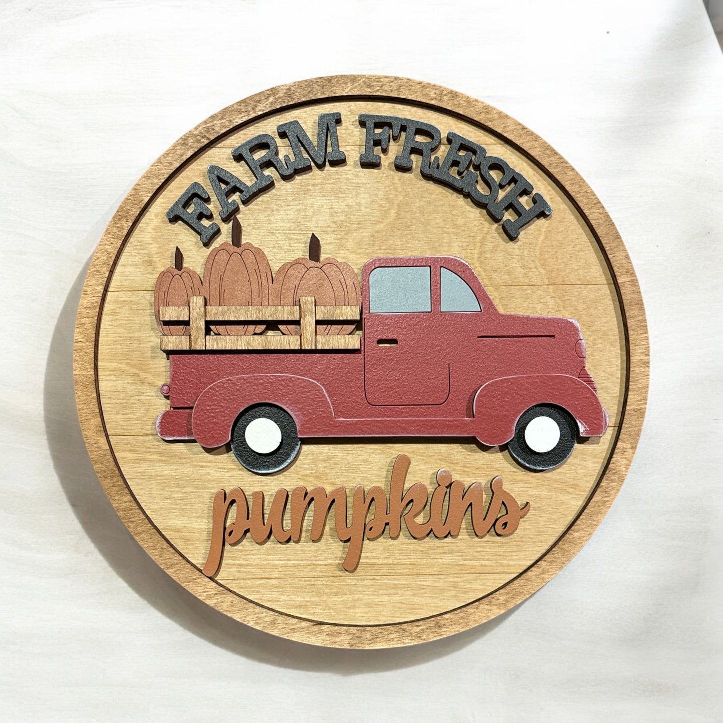 Round Farm Fresh Pumpkins Sign