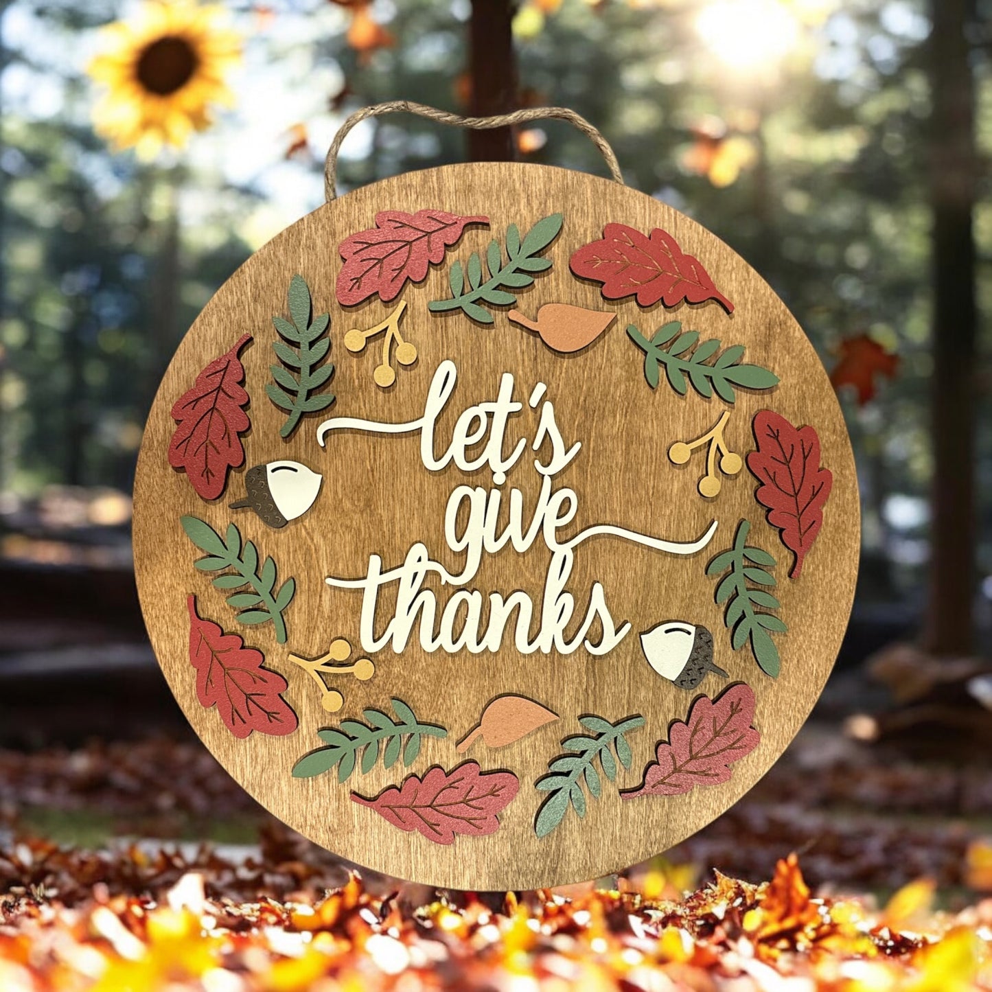 Let's Give Thanks Door Hanger