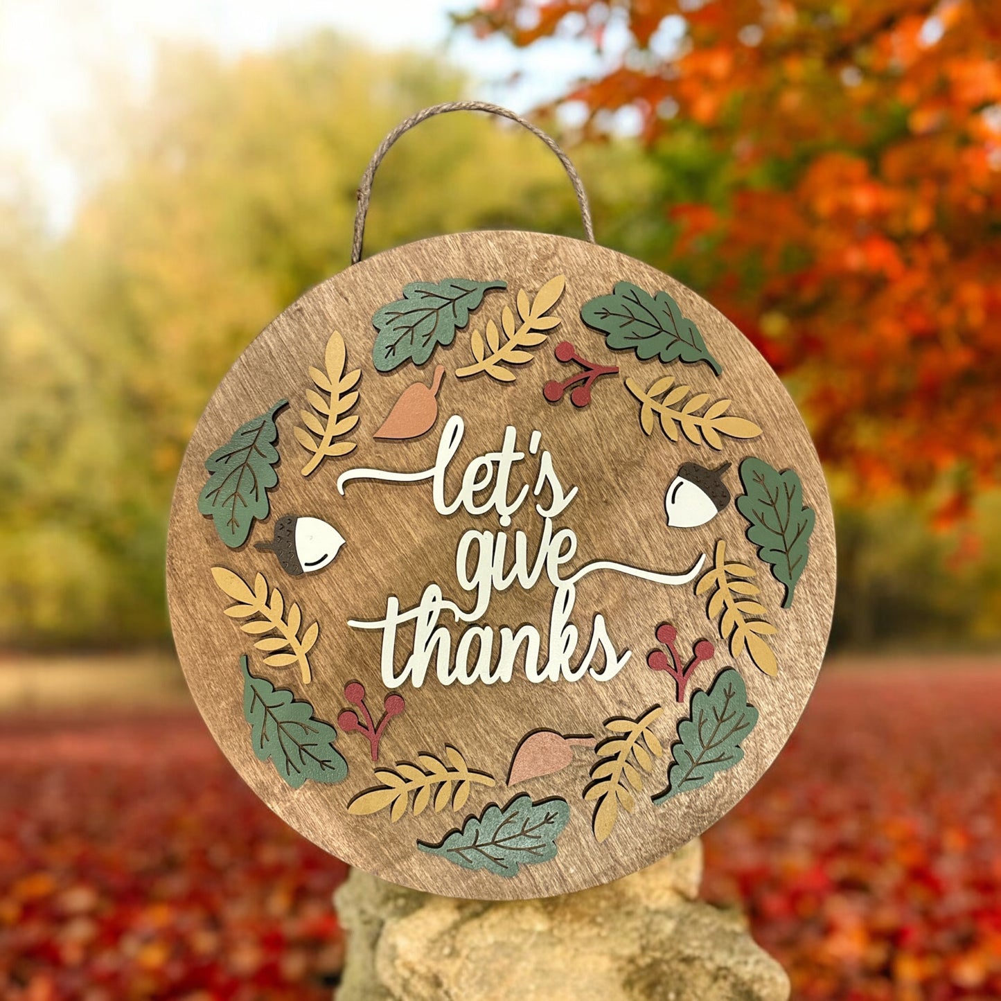 Let's Give Thanks Door Hanger