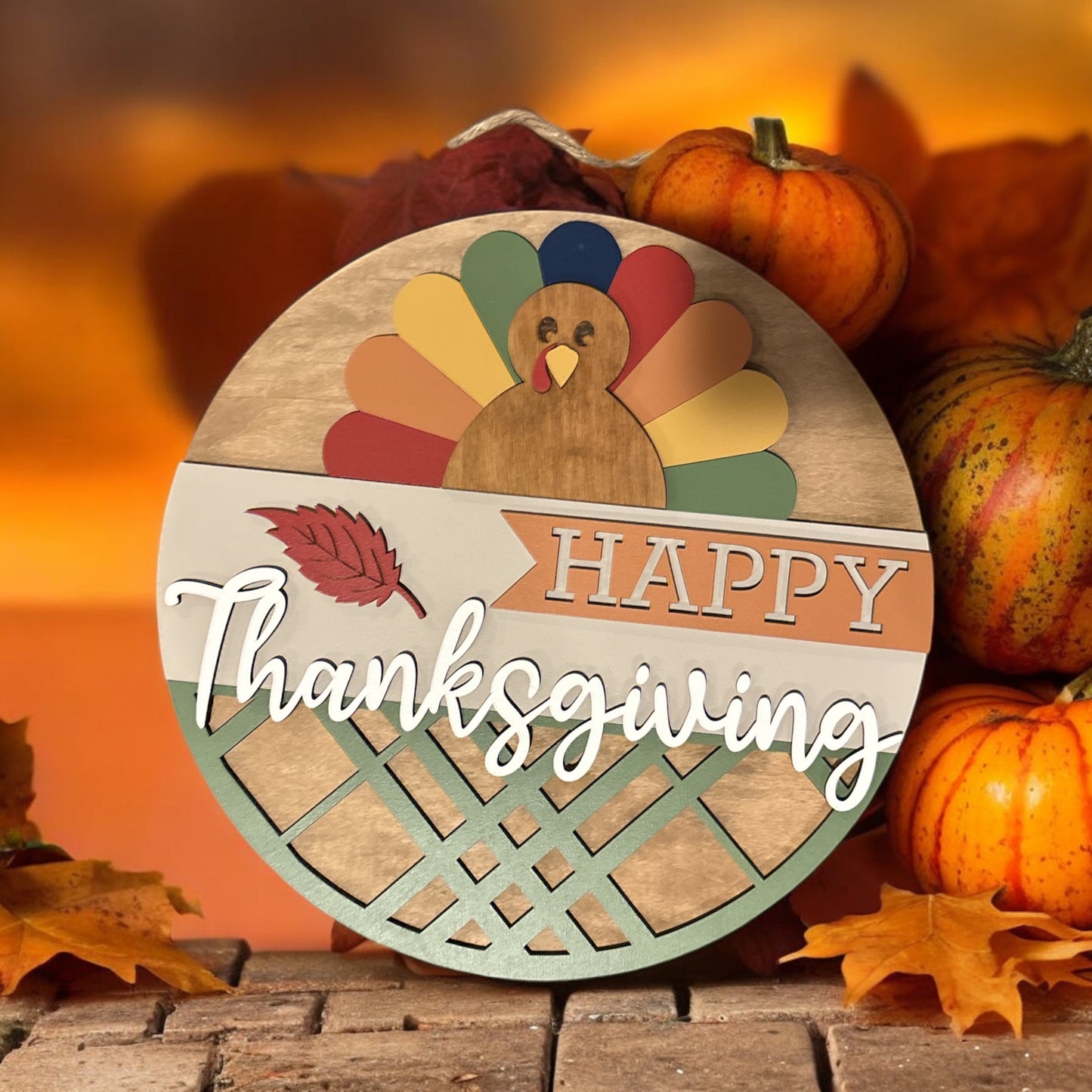 Happy Thanksgiving Turkey Door Hanger