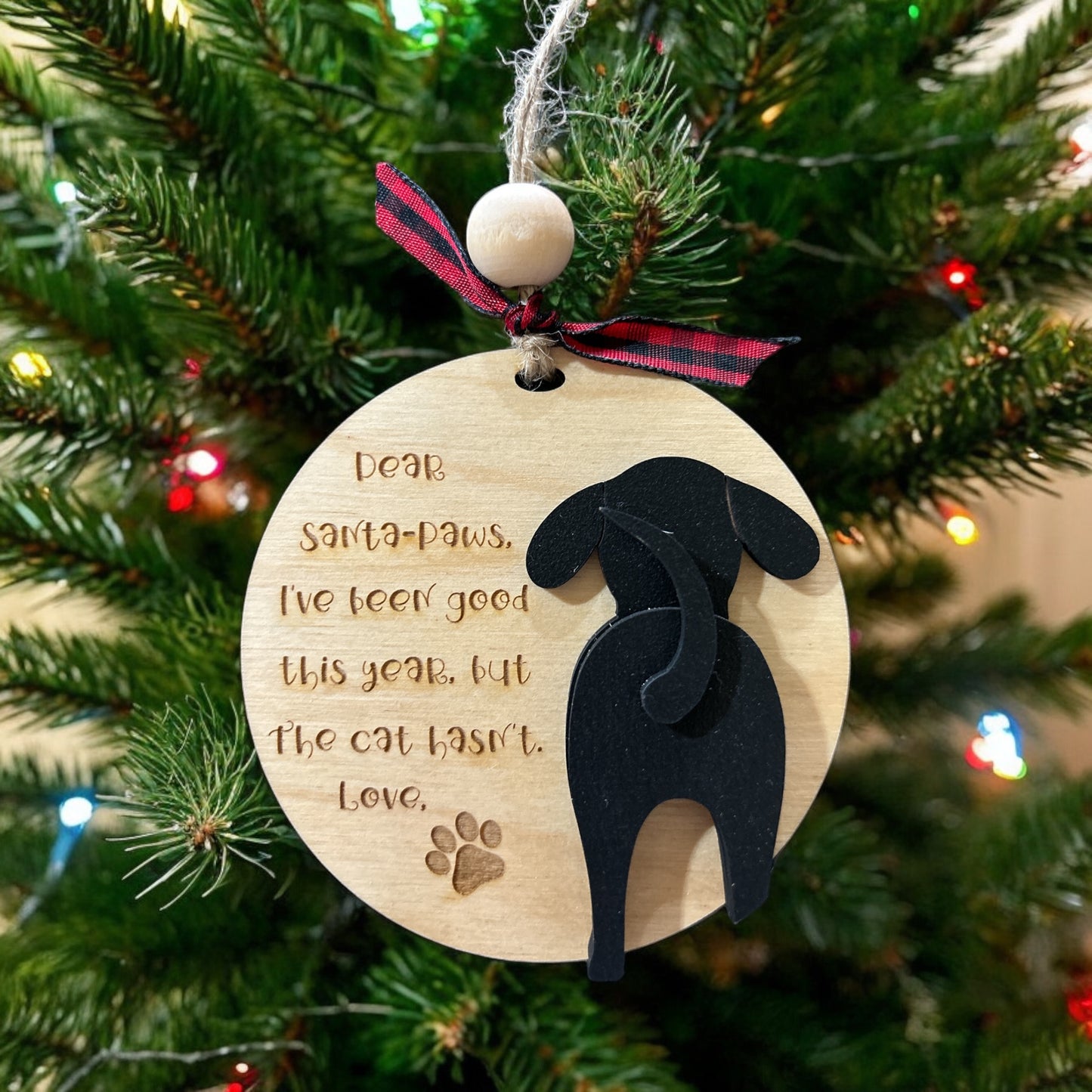 Dear Santa Cat/Dog Ornaments