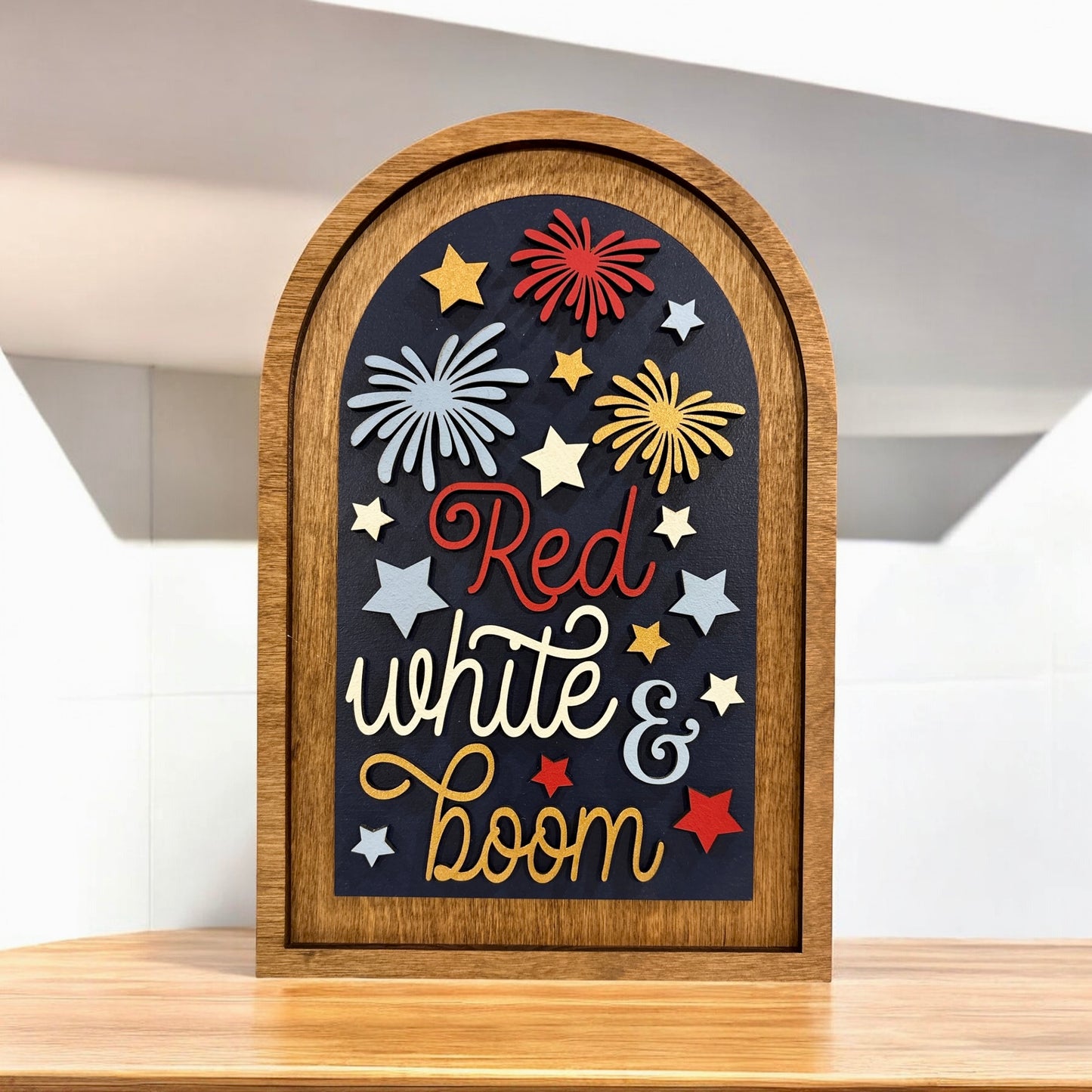 Red, White & Boom Large Boho Arch Insert