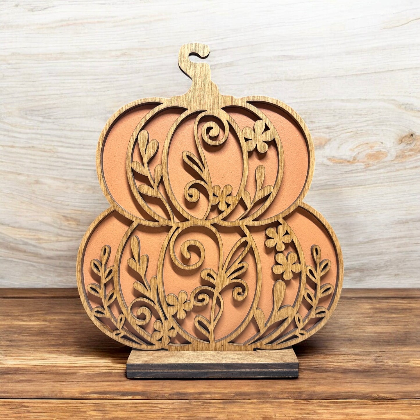 Floral #2 Duo Stacked Pumpkins