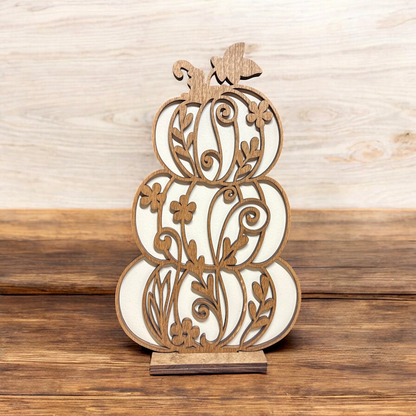 Floral #2 Trio Stacked Pumpkins