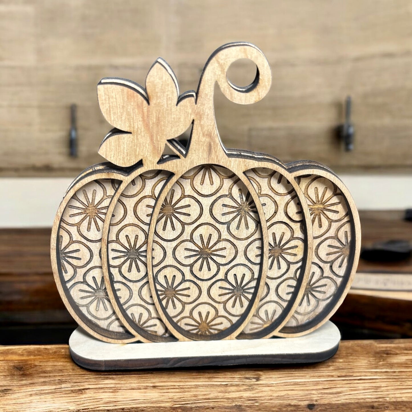 Natural Engraved Pumpkins