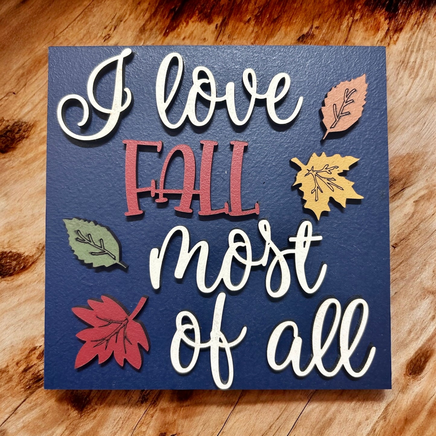 I Love Fall Square Insert