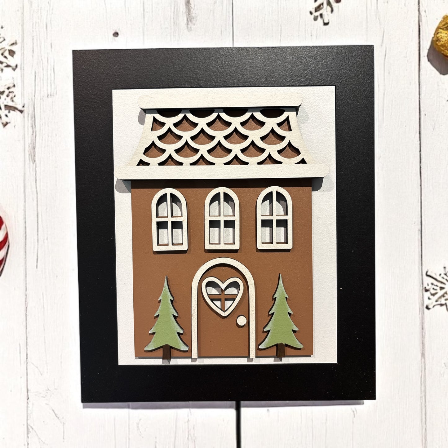 Gingerbread House Framed Sign