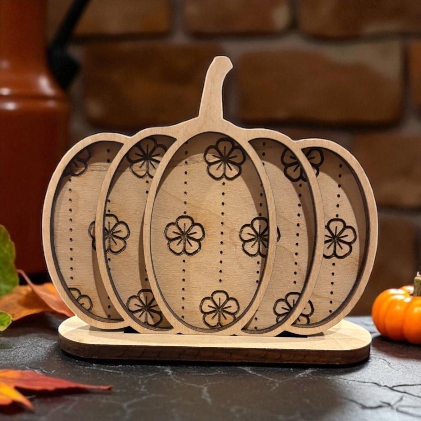 Natural Engraved Pumpkins