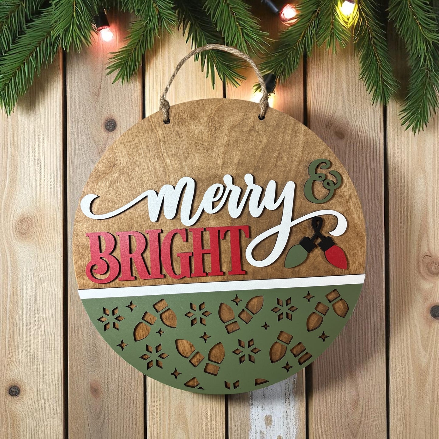 Merry & Bright Door Hanger
