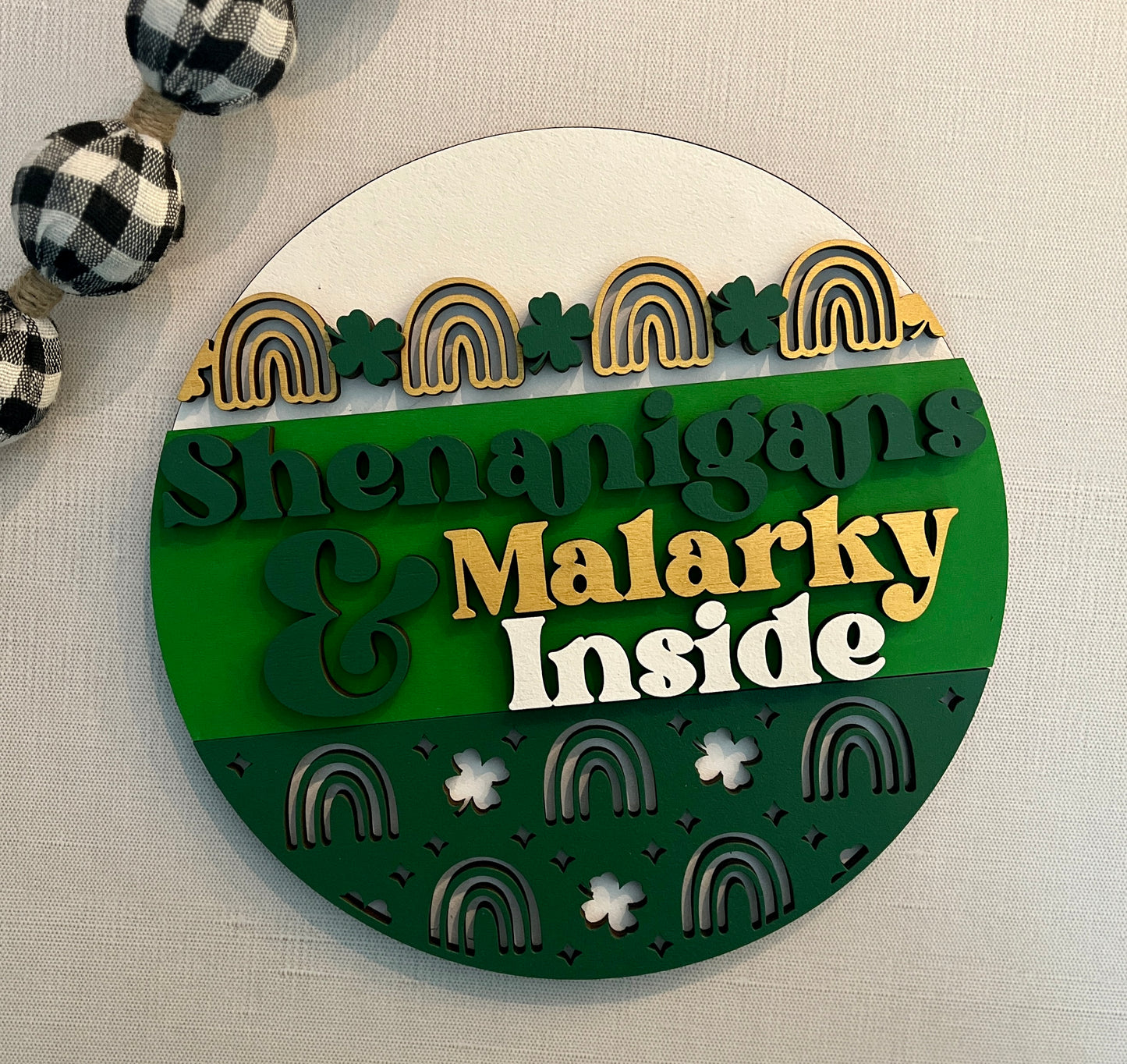 Shenanigan and Malarky Round Sign