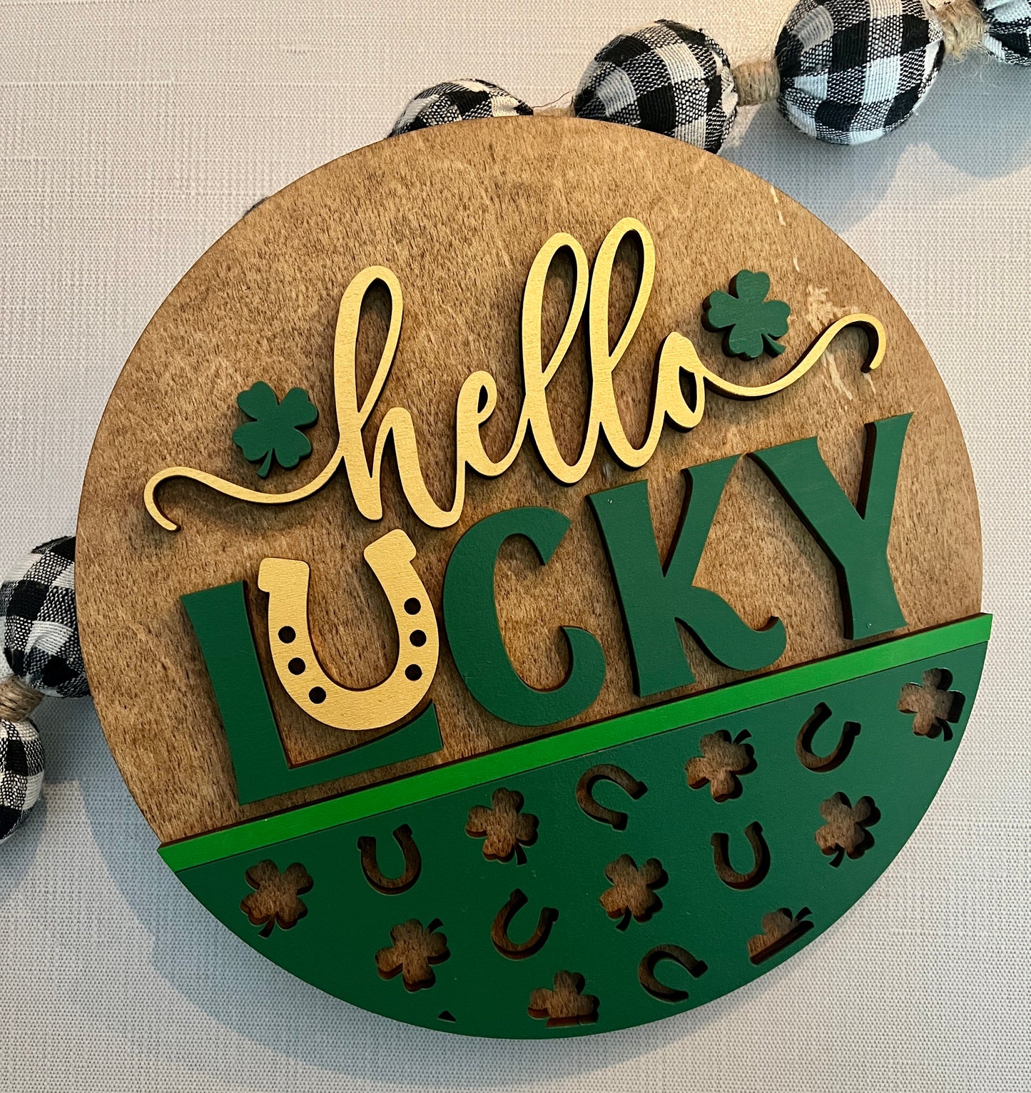 Hello Lucky Round Sign