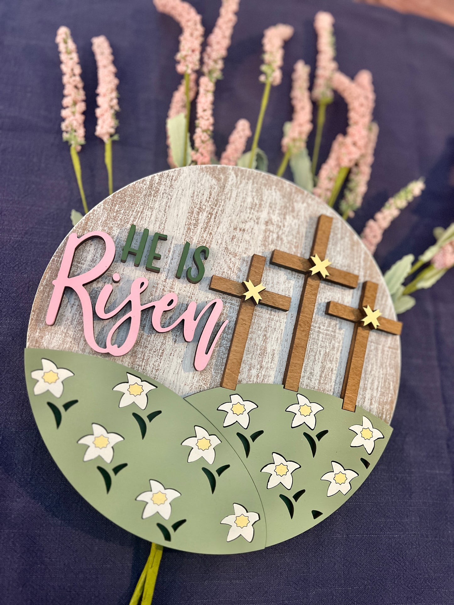 He is Risen Round Sign