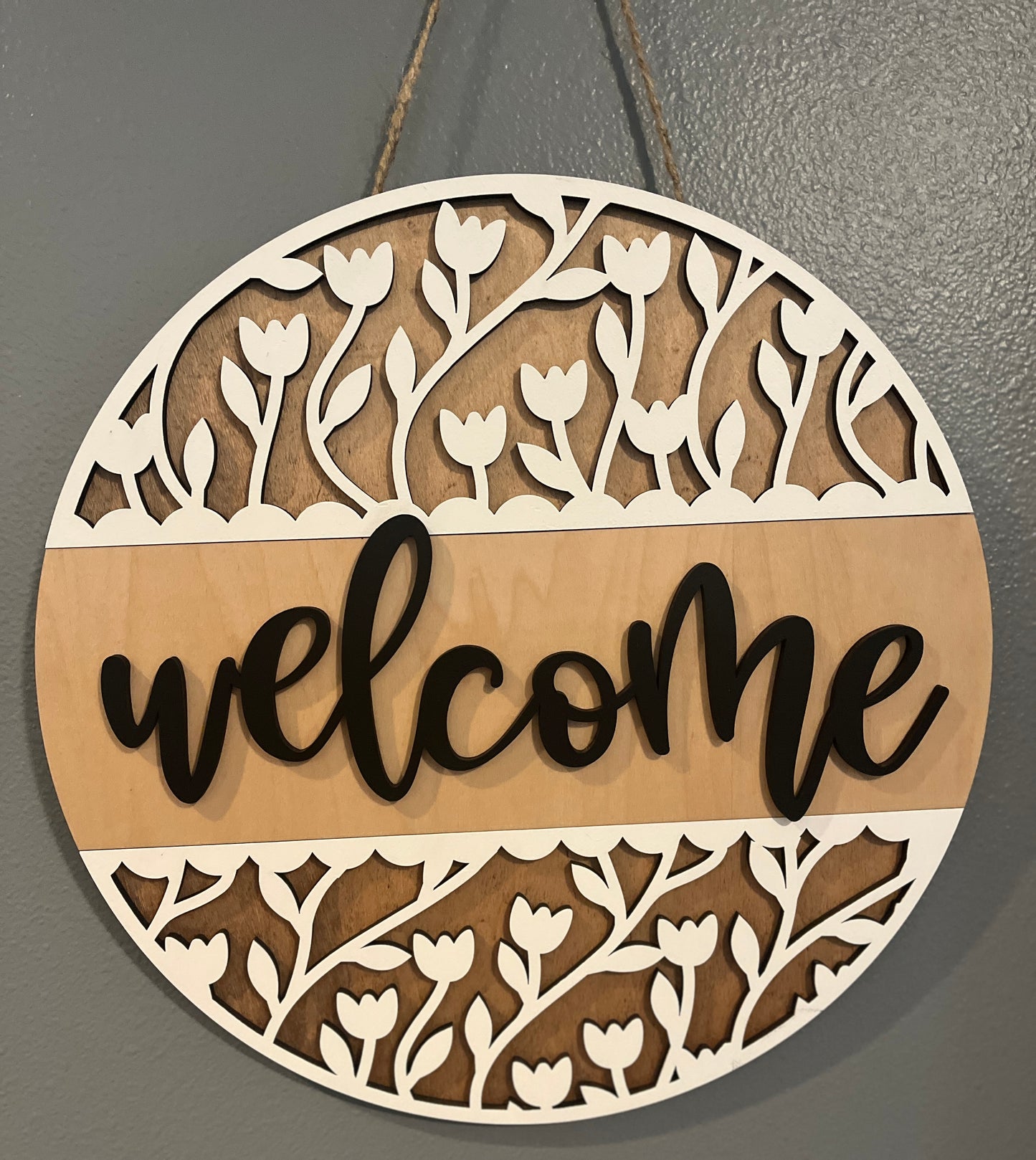 Welcome Floral Door Hanger