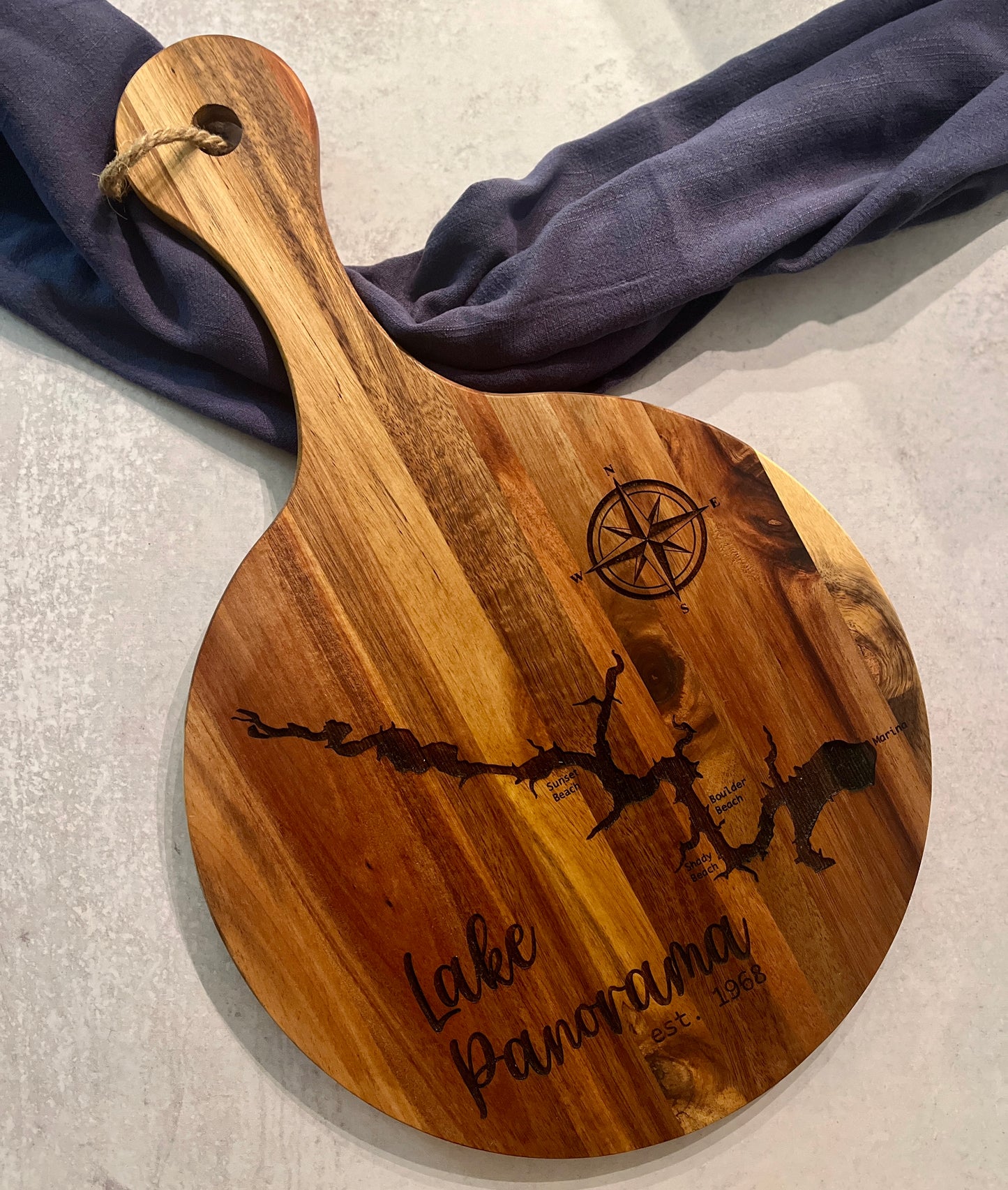 Lake Panorama Engraved Cutting Board