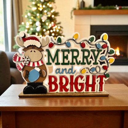 Merry & Bright Moose Shelf Sitter