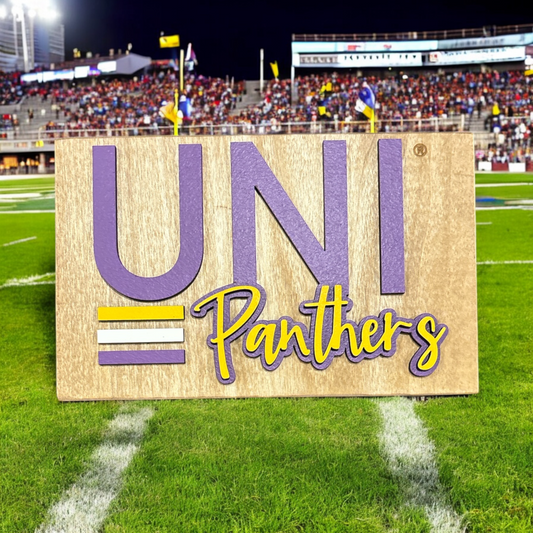 University of Northern Iowa Wood Sign