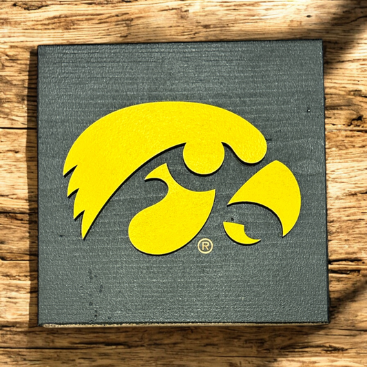 University of Iowa Herky Wood Sign