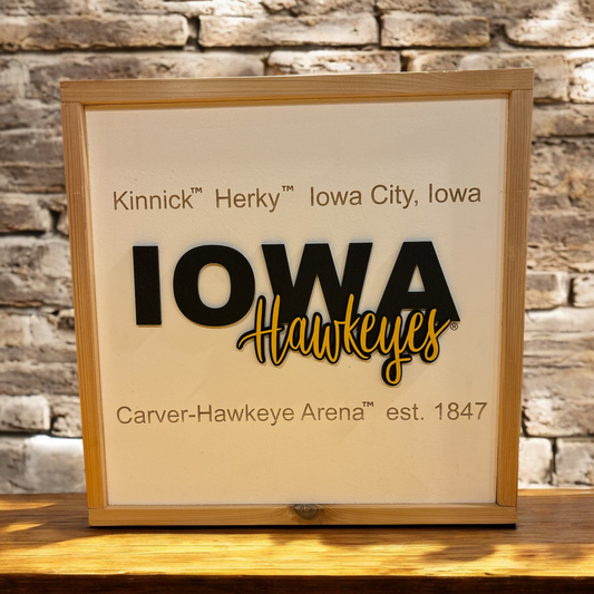 University of Iowa Wood Sign