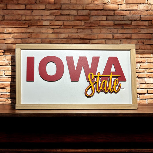 Iowa State Wood Sign