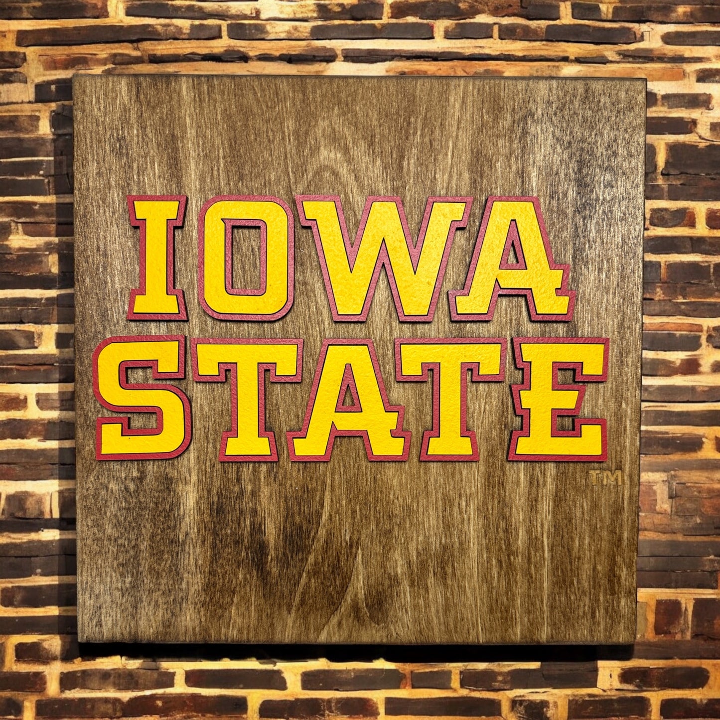 Iowa State Wood Sign