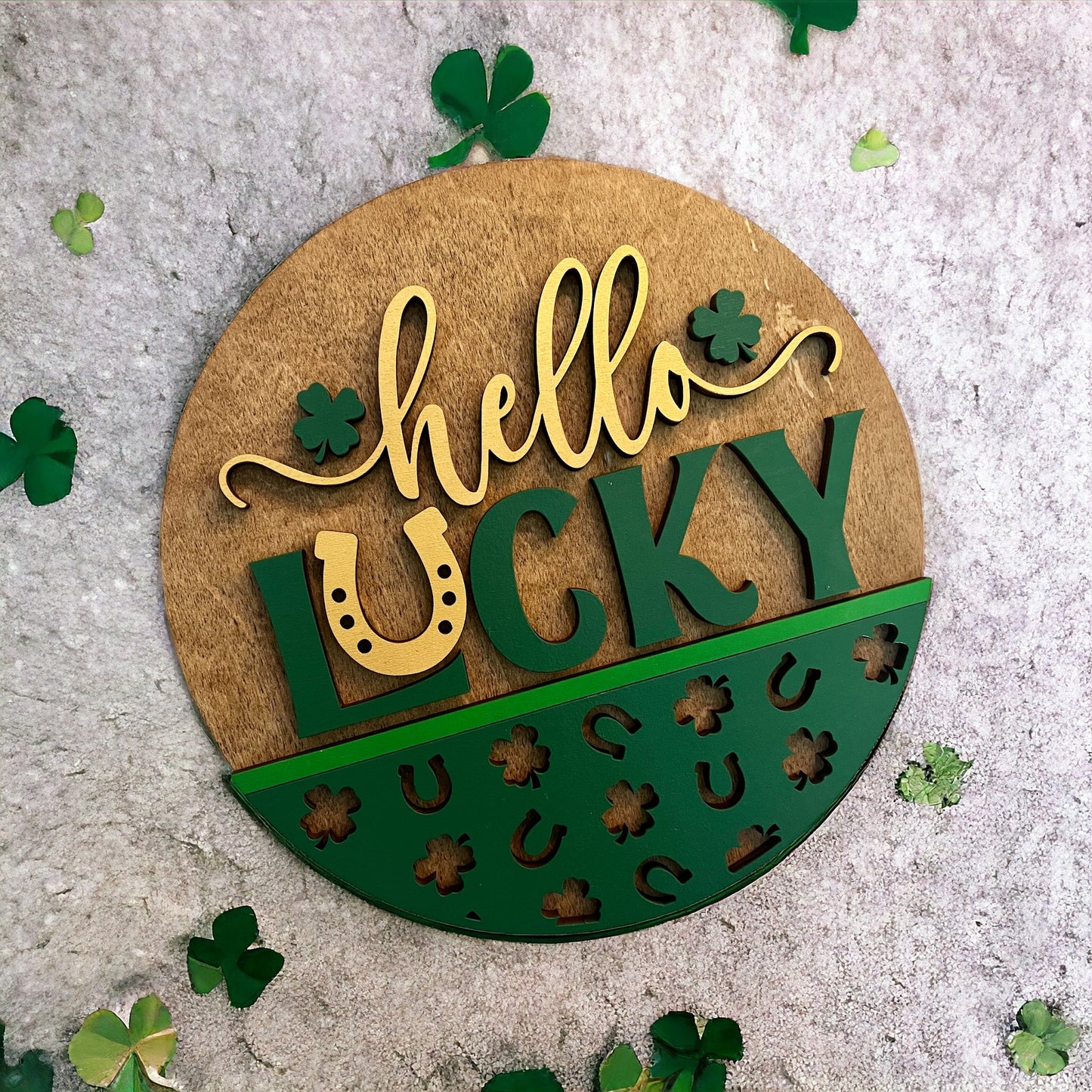 Hello Lucky Round Sign