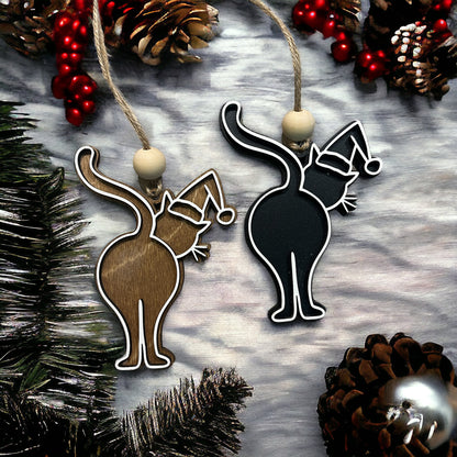 Cat Butt Christmas Ornaments
