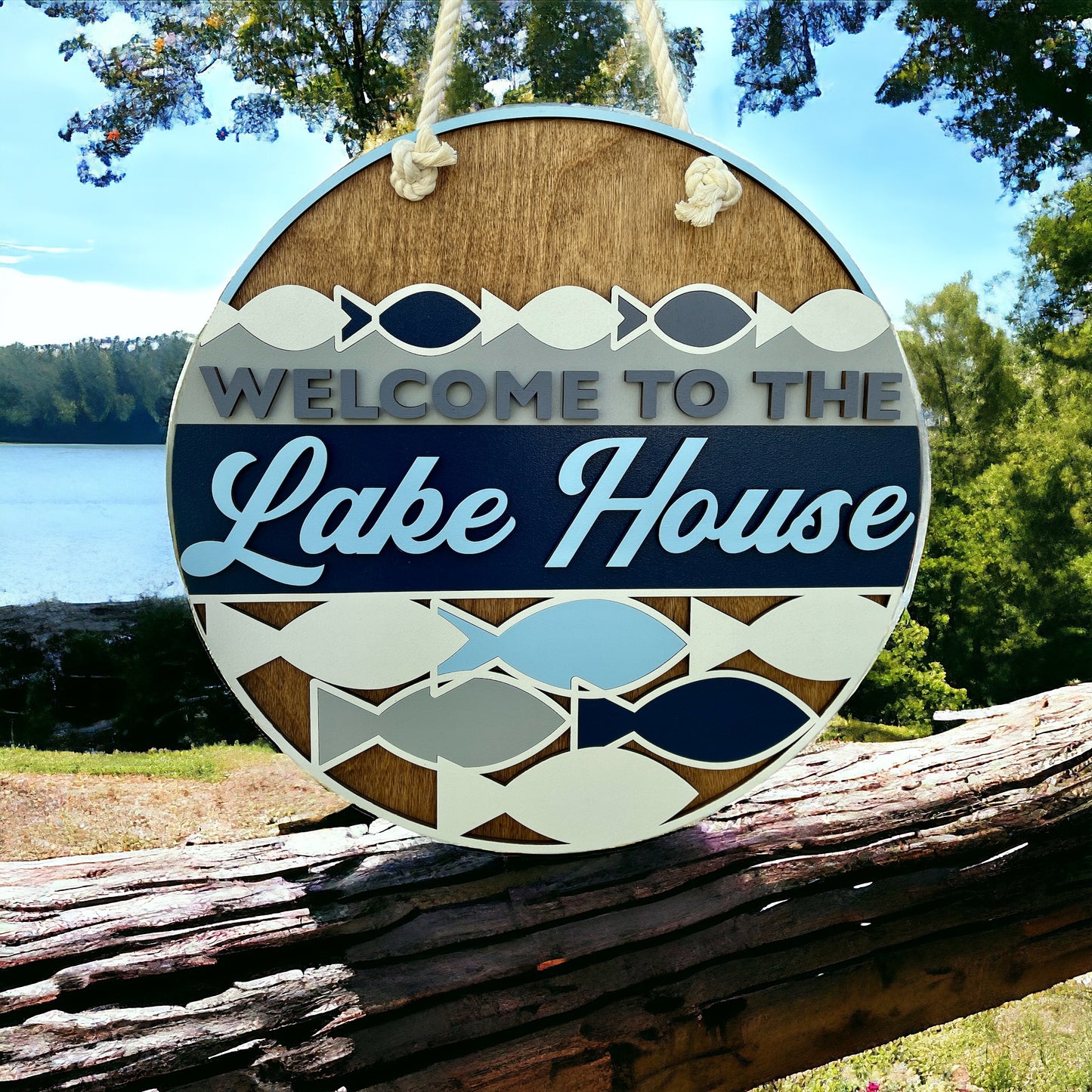Welcome to the Lake House Door Hanger
