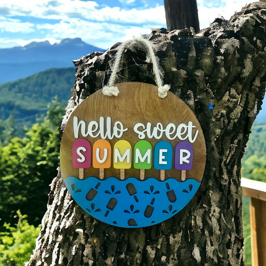 Hello Sweet Summer Door Hanger