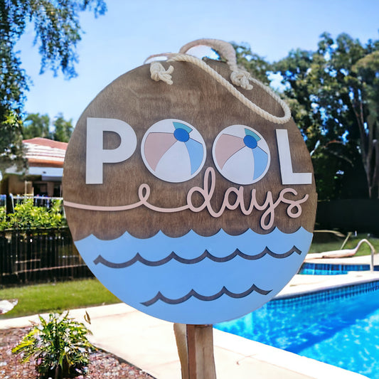 Pool Days Door Hanger