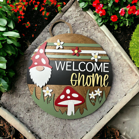 Welcome Gnome Door Hanger