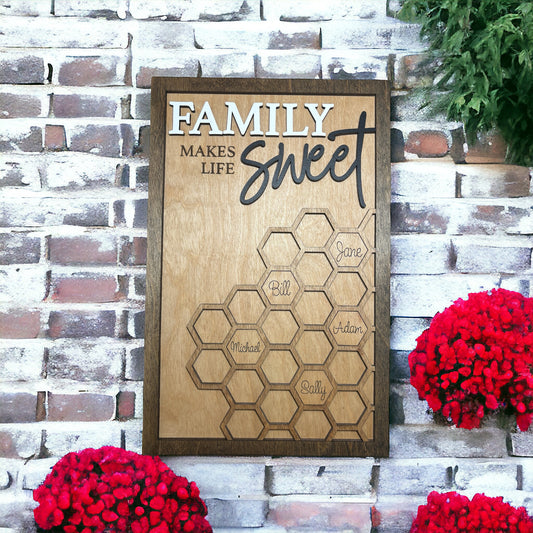 Family Makes Life Sweet Sign