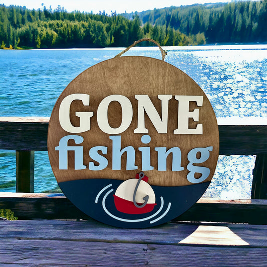 Gone Fishing Door Hanger