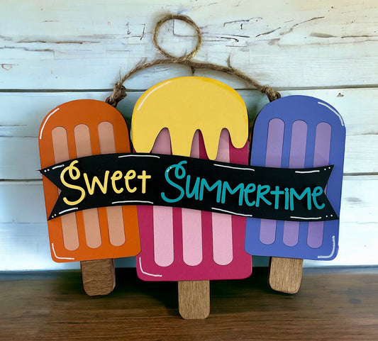 Sweet Summertime Popsicle Door Hanger
