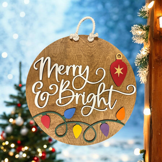 Merry & Bright Door Hanger