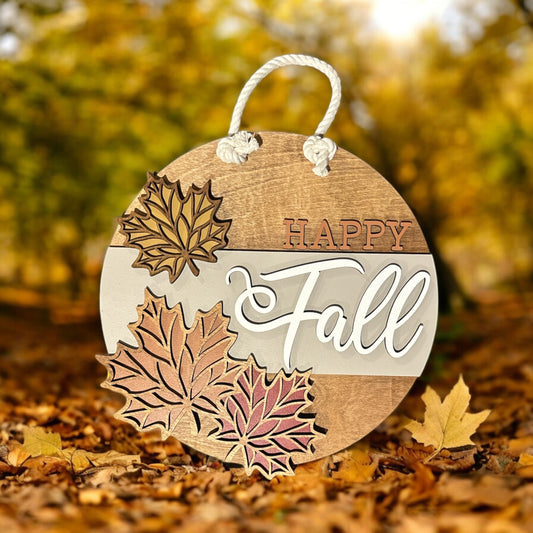Happy Fall Leaf Door Hanger