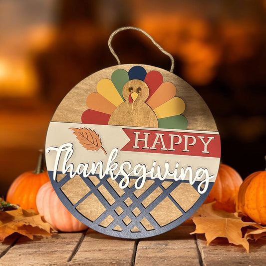 Happy Thanksgiving Turkey Door Hanger