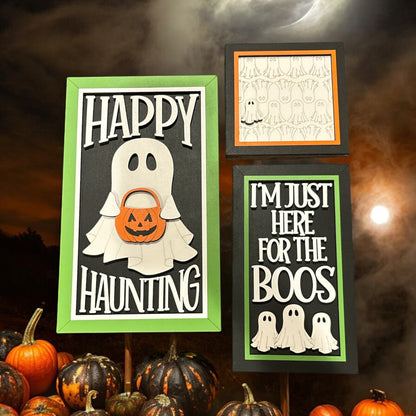 Ghost Halloween Trio Signs