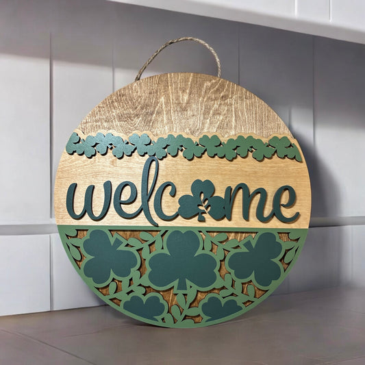 St. Patrick's Day Welcome Door Hanger