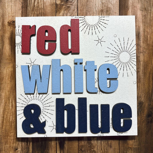Red, White & Blue Square Insert